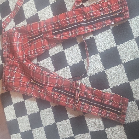 Tripp red plaid bondage pants - Picture 3 of 3